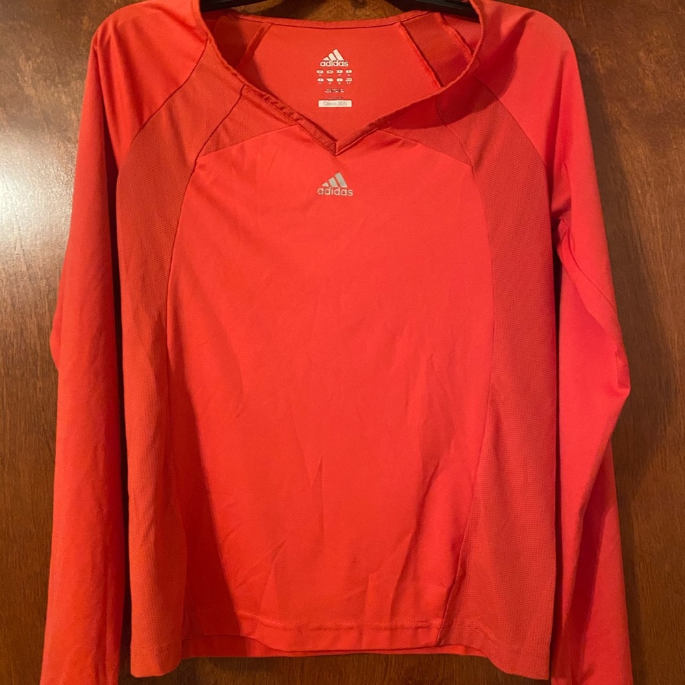 Adidas ClimaCool LS coral workout top
